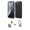 MARSİLYAN™- iPhone 16 Pro Max Kılıf Ahenk Serisi - Siyah Bilvis 3X AR Hayalet Cam Ekran Koruyucu + Raze Metal Kamera Lens - CLTM