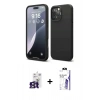 MARSİLYAN™- iPhone 16 Pro Max Kılıf Ahenk Serisi - Siyah Bilvis 3X AR HD Cam Ekran Koruyucu + Bilvis Titan Kamera Lens - TMGI