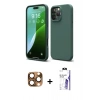 MARSİLYAN™- iPhone 16 Pro Max Kılıf Ahenk Serisi - Siyah Bilvis 3X AR HD Cam Ekran Koruyucu + Pers Alüminyum Kamera Lens - CLTM