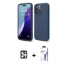 MARSİLYAN™- iPhone 16 Pro Max Kılıf Ahenk Serisi - Siyah Bilvis 3X AR HD Cam Ekran Koruyucu + PVD Metal Kamera Lens - GD