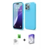 MARSİLYAN™- iPhone 16 Pro Max Kılıf Ahenk Serisi - Siyah Bilvis 5in1 3D Magic Cam Ekran Koruyucu + Beyaz Raze Metal Kamera Lens