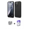 MARSİLYAN™- iPhone 16 Pro Max Kılıf Ahenk Serisi - Siyah Bilvis 5in1 3D Magic Cam Ekran Koruyucu + Pers Alüminyum Kamera Lens - GI