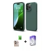 MARSİLYAN™- iPhone 16 Pro Max Kılıf Ahenk Serisi - Siyah Bilvis 5in1 3D Magic Cam Ekran Koruyucu + Raze Metal Kamera Lens - NLGY