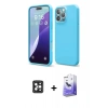 MARSİLYAN™- iPhone 16 Pro Max Kılıf Ahenk Serisi - Siyah Bilvis 5in1 5D Magic Hayalet Cam Ekran Koruyucu + PVD Metal Kamera Lens - SH