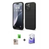 MARSİLYAN™- iPhone 16 Pro Max Kılıf Ahenk Serisi - Siyah Bilvis 5in1 5D Magic Hayalet Cam Ekran Koruyucu + Raze Metal Kamera Lens - NLGY