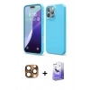MARSİLYAN™- iPhone 16 Pro Max Kılıf Ahenk Serisi - Siyah Bilvis 5in1 5D Magic Hayalet Cam Ekran Koruyucu + Pers Alüminyum Kamera Lens - CLTM