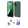MARSİLYAN™- iPhone 16 Pro Max Kılıf Ahenk Serisi - Siyah Bilvis 5in1 5D Magic Hayalet Cam Ekran Koruyucu + Raze Metal Kamera Lens - NLGY