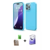 MARSİLYAN™- iPhone 16 Pro Max Kılıf Ahenk Serisi - Siyah Bilvis 5in1 5D Magic Hayalet Cam Ekran Koruyucu + Raze Metal Kamera Lens - CLTM