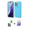 MARSİLYAN™- iPhone 16 Pro Max Kılıf Ahenk Serisi - Siyah Bilvis 5in1 5D Magic Hayalet Cam Ekran Koruyucu + Raze Metal Kamera Lens - SH