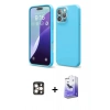 MARSİLYAN™- iPhone 16 Pro Max Kılıf Ahenk Serisi - Siyah Bilvis 5in1 5D Magic Hayalet Cam Ekran Koruyucu + PVD Metal Kamera Lens - GD