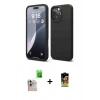 MARSİLYAN™- iPhone 16 Pro Max Kılıf Ahenk Serisi - Siyah Buffer Cam Ekran Koruyucu + Raze Metal Kamera Lens - NLGY