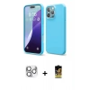 MARSİLYAN™- iPhone 16 Pro Max Kılıf Ahenk Serisi - Siyah Buffer Cam Ekran Koruyucu + Pers Alüminyum Kamera Lens - GS