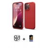 MARSİLYAN™- iPhone 16 Pro Max Kılıf Ahenk Serisi - Siyah Buffer Hayalet Cam Ekran Koruyucu + Gri Pers Alüminyum Kamera Lens
