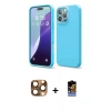 MARSİLYAN™- iPhone 16 Pro Max Kılıf Ahenk Serisi - Siyah Buffer Hayalet Cam Ekran Koruyucu + Pers Alüminyum Kamera Lens - CLTM