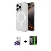 MARSİLYAN™- iPhone 16 Pro Max Kılıf Ahenk Yansıma Prime - Şeffaf 360 Full Body Arka Koruyucu + Bilvis Titan Kamera Lens - SH