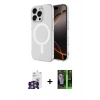 MARSİLYAN™- iPhone 16 Pro Max Kılıf Ahenk Yansıma Prime - Şeffaf 360 Full Body Arka Koruyucu + Bilvis Titan Kamera Lens - GS