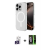 MARSİLYAN™- iPhone 16 Pro Max Kılıf Ahenk Yansıma Prime - Şeffaf 360 Full Body Arka Koruyucu + Bilvis Titan Kamera Lens - TMGI
