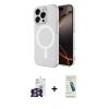 MARSİLYAN™- iPhone 16 Pro Max Kılıf Ahenk Yansıma Prime - Şeffaf Pasifik Cam Ekran Koruyucu + Bilvis Titan Kamera Lens - GS