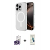 MARSİLYAN™- iPhone 16 Pro Max Kılıf Ahenk Yansıma Prime - Şeffaf Pasifik Cam Ekran Koruyucu + Bilvis Titan Kamera Lens - SH