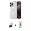 MARSİLYAN™- iPhone 16 Pro Max Kılıf Ahenk Yansıma Prime - Şeffaf Pasifik Cam Ekran Koruyucu + Bilvis Titan Kamera Lens - TMGI