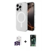 MARSİLYAN™- iPhone 16 Pro Max Kılıf Ahenk Yansıma Prime - Siyah 360 Mat Full Body Arka Koruyucu + Bilvis Titan Kamera Lens - GS