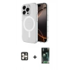 MARSİLYAN™- iPhone 16 Pro Max Kılıf Ahenk Yansıma Prime - Siyah 360 Mat Full Body Arka Koruyucu + PVD Metal Kamera Lens - GD