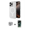 MARSİLYAN™- iPhone 16 Pro Max Kılıf Ahenk Yansıma Prime - Siyah 360 Mat Full Body Arka Koruyucu + Pers Alüminyum Kamera Lens - GI