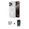 MARSİLYAN™- iPhone 16 Pro Max Kılıf Ahenk Yansıma Prime - Siyah 360 Mat Full Body Arka Koruyucu + Pers Alüminyum Kamera Lens - GS