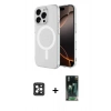 MARSİLYAN™- iPhone 16 Pro Max Kılıf Ahenk Yansıma Prime - Siyah 360 Mat Full Body Arka Koruyucu + PVD Metal Kamera Lens - SH