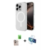MARSİLYAN™- iPhone 16 Pro Max Kılıf Ahenk Yansıma Prime - Siyah 3D Antistatik Cam Ekran Koruyucu + Raze Metal Kamera Lens - NLGY