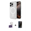 MARSİLYAN™- iPhone 16 Pro Max Kılıf Ahenk Yansıma Prime - Siyah 3D Antistatik Hayalet Cam Ekran Koruyucu + Bilvis Titan Kamera Lens - SH
