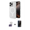 MARSİLYAN™- iPhone 16 Pro Max Kılıf Ahenk Yansıma Prime - Siyah 3D Antistatik Hayalet Cam Ekran Koruyucu + Bilvis Titan Kamera Lens - TMGI
