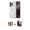 MARSİLYAN™- iPhone 16 Pro Max Kılıf Ahenk Yansıma Prime - Siyah 3D Antistatik Mat Seramik Nano Ekran Koruyucu + Pers Alüminyum Kamera Lens - CLTM