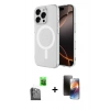 MARSİLYAN™- iPhone 16 Pro Max Kılıf Ahenk Yansıma Prime - Siyah 3D Antistatik Mat Seramik Nano Ekran Koruyucu + Siyah Raze Metal Kamera Lens