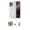 MARSİLYAN™- iPhone 16 Pro Max Kılıf Ahenk Yansıma Prime - Siyah Bilvis 3D Cam Ekran Koruyucu + Pers Alüminyum Kamera Lens - CLTM