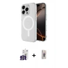 MARSİLYAN™- iPhone 16 Pro Max Kılıf Ahenk Yansıma Prime - Siyah Bilvis 3D Cam Ekran Koruyucu + Bilvis Titan Kamera Lens - TMGI