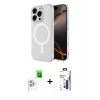 MARSİLYAN™- iPhone 16 Pro Max Kılıf Ahenk Yansıma Prime - Siyah Bilvis 3X AR Hayalet Cam Ekran Koruyucu + Raze Metal Kamera Lens - BZ