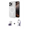 MARSİLYAN™- iPhone 16 Pro Max Kılıf Ahenk Yansıma Prime - Siyah Bilvis 3X AR Hayalet Cam Ekran Koruyucu + Bilvis Titan Kamera Lens - TMGI