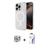 MARSİLYAN™- iPhone 16 Pro Max Kılıf Ahenk Yansıma Prime - Siyah Bilvis 3X AR HD Cam Ekran Koruyucu + Pers Alüminyum Kamera Lens - GI