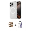 MARSİLYAN™- iPhone 16 Pro Max Kılıf Ahenk Yansıma Prime - Siyah Bilvis 3X AR HD Cam Ekran Koruyucu + Pers Alüminyum Kamera Lens - CLTM