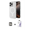 MARSİLYAN™- iPhone 16 Pro Max Kılıf Ahenk Yansıma Prime - Siyah Bilvis 3X AR HD Cam Ekran Koruyucu + PVD Metal Kamera Lens - GD