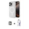 MARSİLYAN™- iPhone 16 Pro Max Kılıf Ahenk Yansıma Prime - Siyah Bilvis 3X AR HD Cam Ekran Koruyucu + PVD Metal Kamera Lens - GS