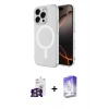 MARSİLYAN™- iPhone 16 Pro Max Kılıf Ahenk Yansıma Prime - Siyah Bilvis 5in1 3D Magic Cam Ekran Koruyucu + Gümüş Bilvis Titan Kamera Lens