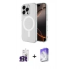 MARSİLYAN™- iPhone 16 Pro Max Kılıf Ahenk Yansıma Prime - Siyah Bilvis 5in1 3D Magic Cam Ekran Koruyucu + Bilvis Titan Kamera Lens - SH