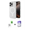 MARSİLYAN™- iPhone 16 Pro Max Kılıf Ahenk Yansıma Prime - Siyah Bilvis 5in1 3D Magic Cam Ekran Koruyucu + Raze Metal Kamera Lens - BZ