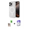 MARSİLYAN™- iPhone 16 Pro Max Kılıf Ahenk Yansıma Prime - Siyah Bilvis 5in1 3D Magic Cam Ekran Koruyucu + Raze Metal Kamera Lens - NLGY