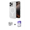 MARSİLYAN™- iPhone 16 Pro Max Kılıf Ahenk Yansıma Prime - Siyah Bilvis 5in1 3D Magic Cam Ekran Koruyucu + Pers Alüminyum Kamera Lens - GS