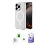 MARSİLYAN™- iPhone 16 Pro Max Kılıf Ahenk Yansıma Prime - Siyah Bilvis 5in1 5D Magic Hayalet Cam Ekran Koruyucu + Raze Metal Kamera Lens - BZ