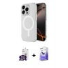 MARSİLYAN™- iPhone 16 Pro Max Kılıf Ahenk Yansıma Prime - Siyah Bilvis 5in1 5D Magic Hayalet Cam Ekran Koruyucu + Bilvis Titan Kamera Lens - GS