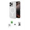 MARSİLYAN™- iPhone 16 Pro Max Kılıf Ahenk Yansıma Prime - Siyah Bilvis Hayalet Cam Ekran Koruyucu + Raze Metal Kamera Lens - BZ